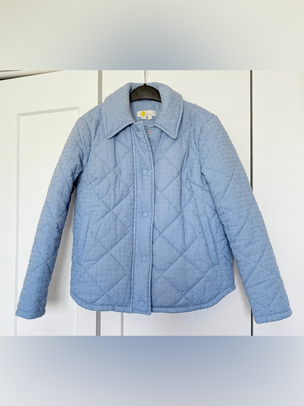 New Boden Broderie Quilted Cotton Jacket periwinkle blue size 2 - Picture 2 of 5